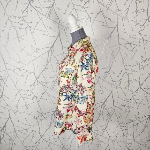 Barclay Colorful Floral Print Button Front Shirt - Picture 2 of 6